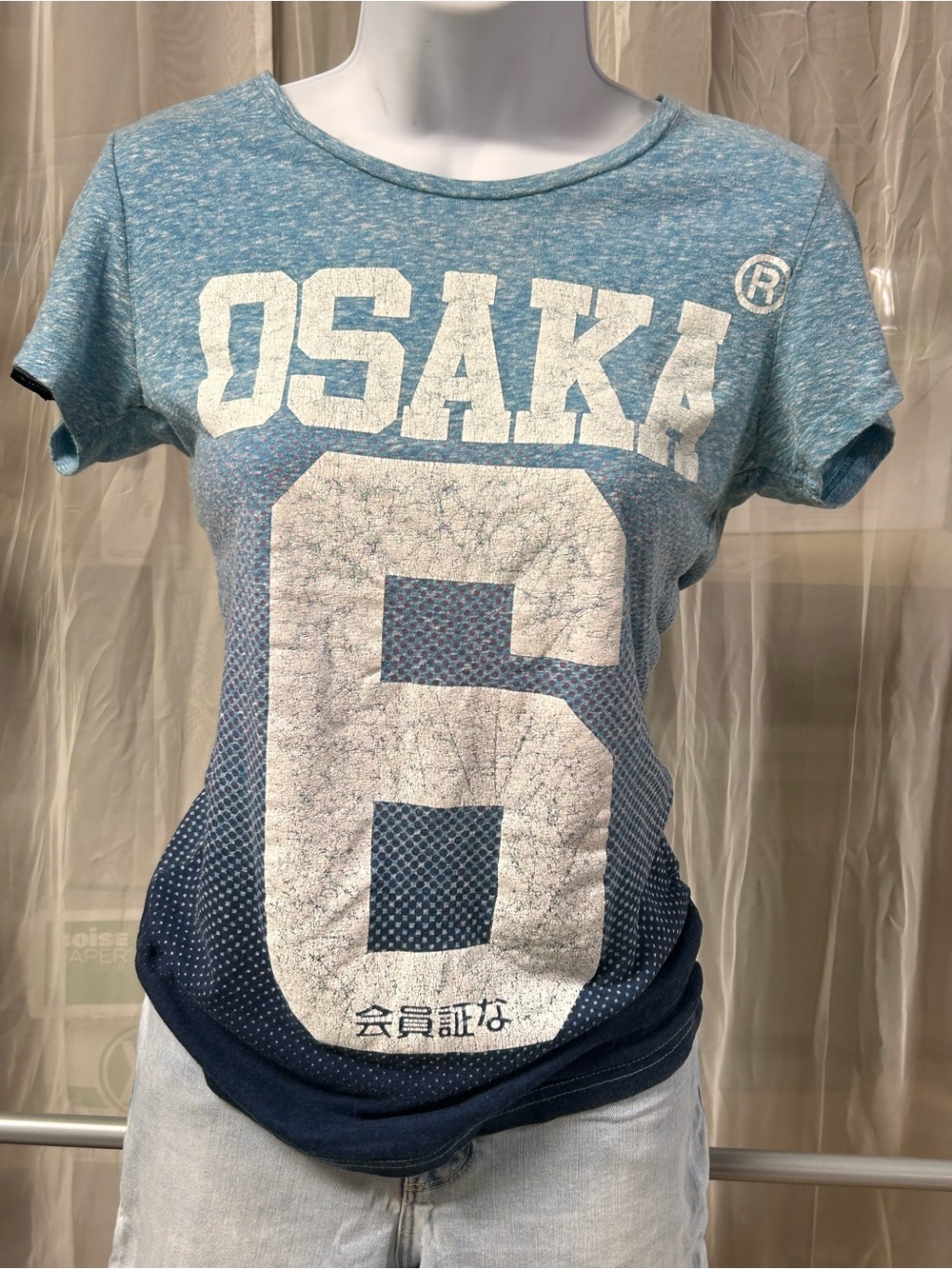 Superdry Osaka 6 Blue Ombre Gradient Short Sleeve T-Shirt Size M